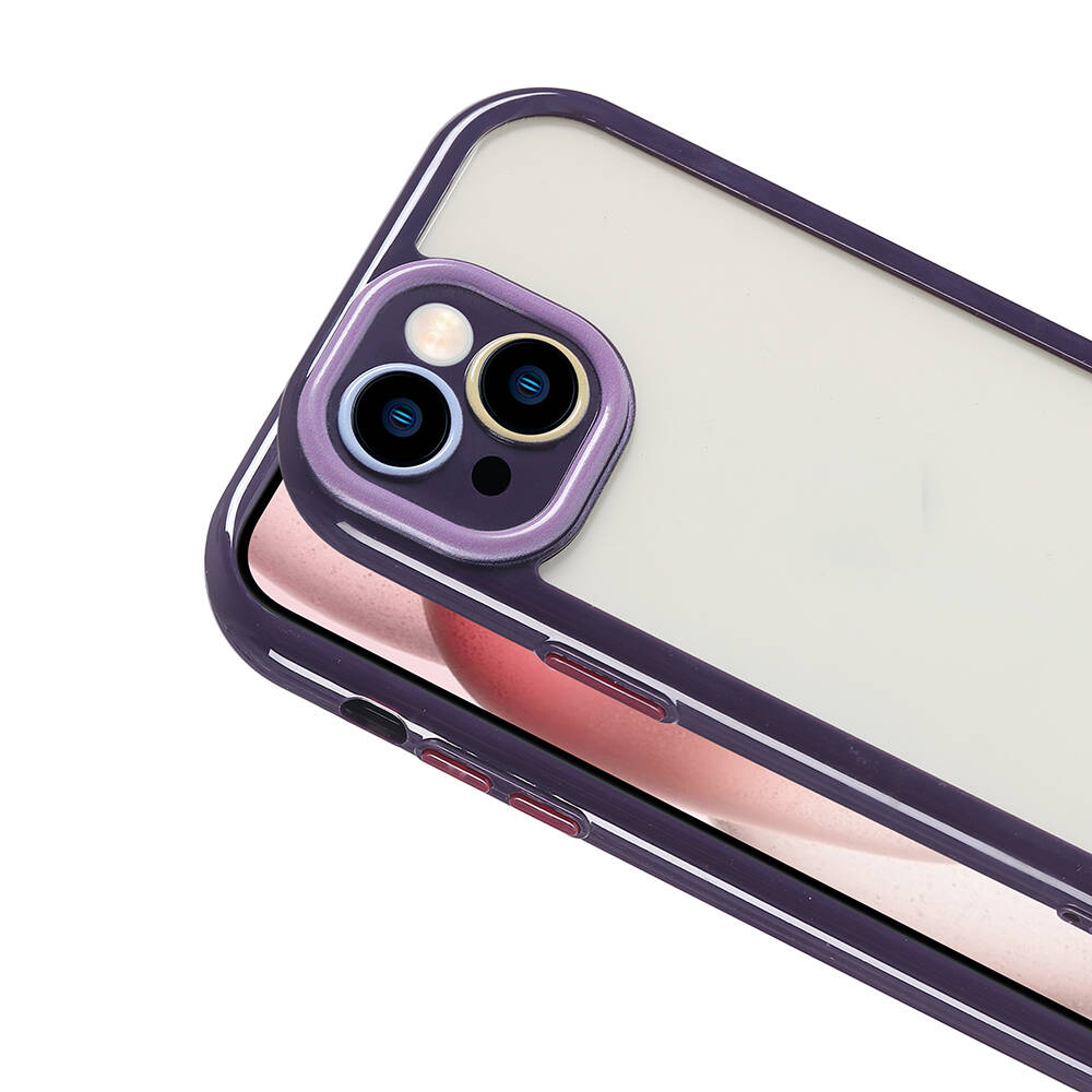 Apple iPhone 15 Kılıf Kamera Korumalı Renkli Kenar ve Çerçeve Tasarımlı Zore Vitamin Kapak Yeşil