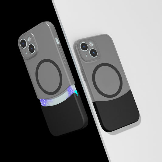 Apple iPhone 15 Kılıf M-Safe Şarj Özellikli Mıknatıslı Zore Duble Kapak Siyah