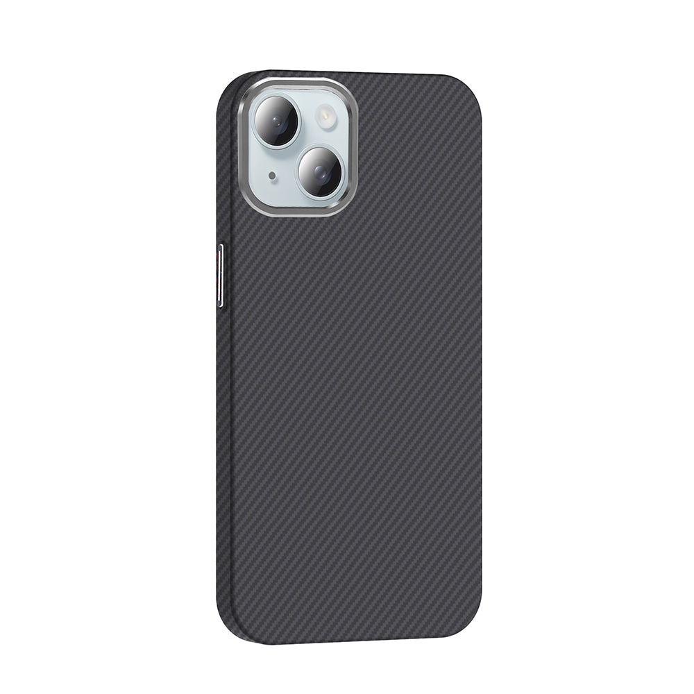 Apple iPhone 15 Kılıf M-safe Şarj Özellikli Karbon Fiber Görünümlü Zore Gros Kapak Desert Titanyum