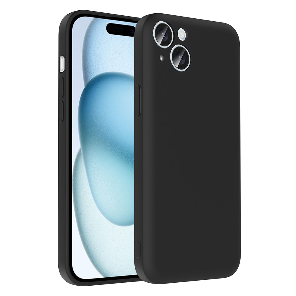 Apple iPhone 15 Plus Kılıf Kamera Korumalı Kartlık Hazneli Zore Vitra Kapak Siyah