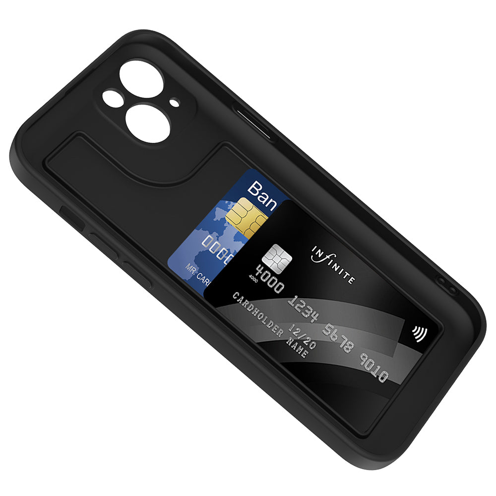 Apple iPhone 15 Plus Kılıf Kamera Korumalı Kartlık Hazneli Zore Vitra Kapak Siyah