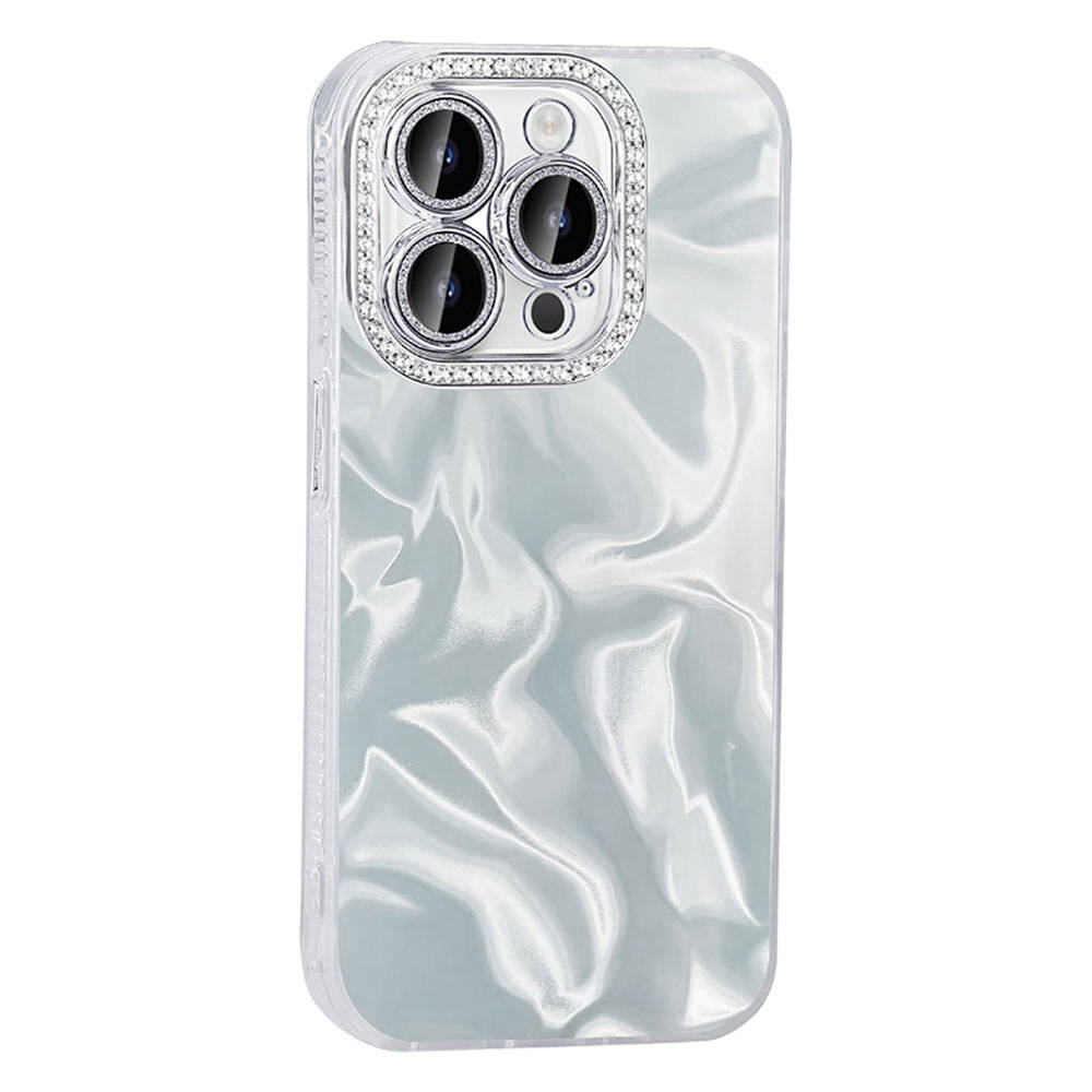 Apple iPhone 15 Pro Kılıf Airbagli Parlak Taş Detay Tasarımlı Zore Esila Kapak Pembe