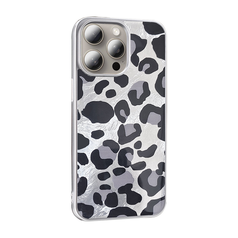 Apple iPhone 15 Pro Kılıf Desenli Zore Mep Kapak Gri Leopar