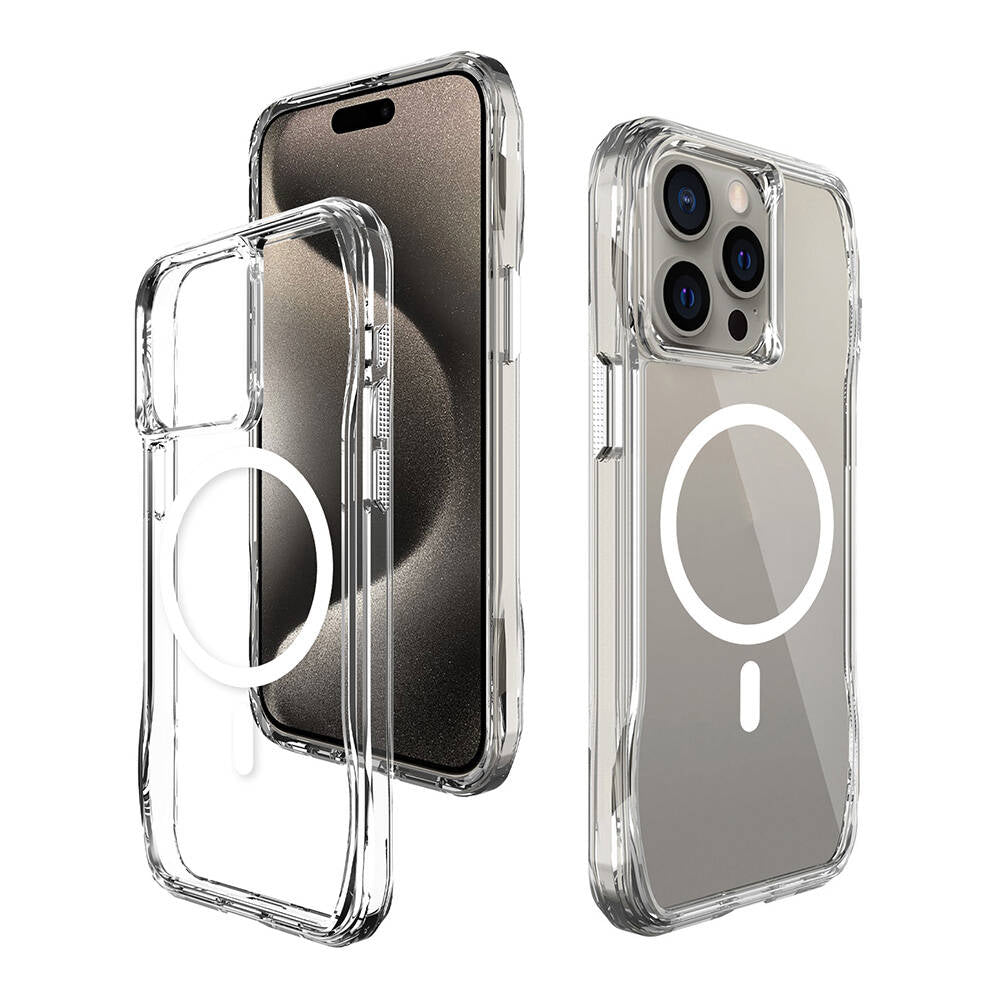 Apple iPhone 15 Pro Kılıf M-safe Şarj Özellikli Airbagli Şeffaf Zore İncek Kapak Şeffaf