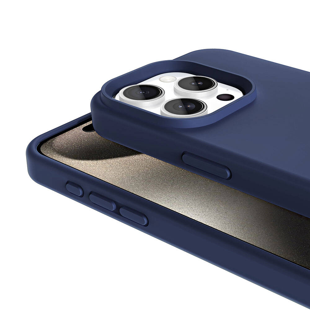 Apple iPhone 15 Pro Kılıf M-safe Şarj Özellikli Sıvı Teknolojili Silinebilir Sert Zore Kivi Kapak Kırmızı