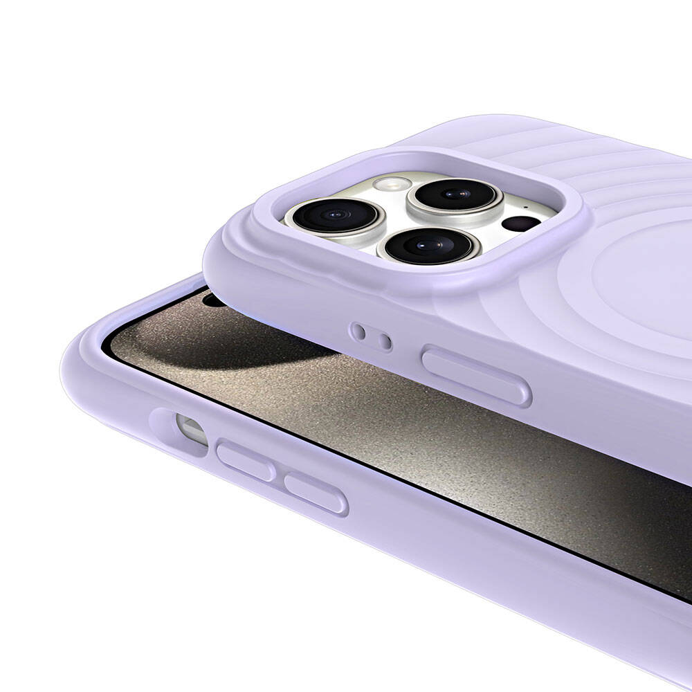Apple iPhone 15 Pro M-safe Şarj Özellikli Airbagli Mat Görünümlü Zore Hepi Kapak Mavi Açık