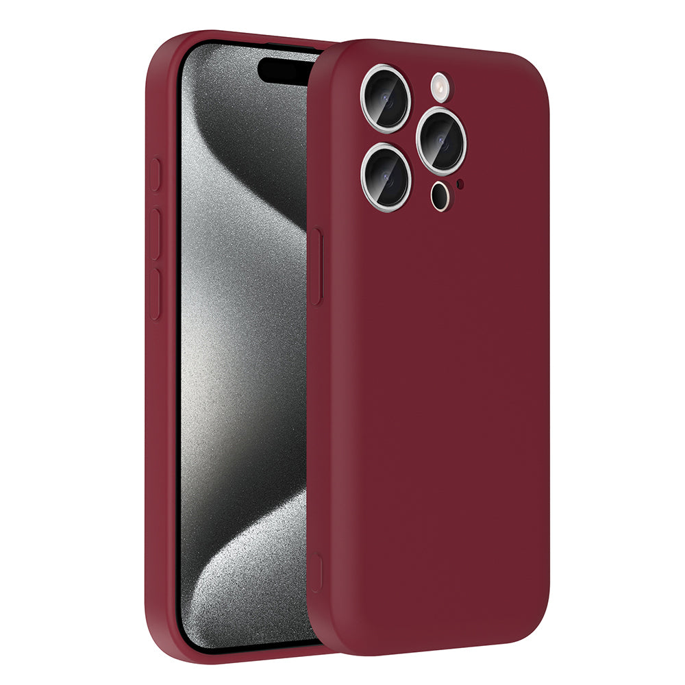 Apple iPhone 15 Pro Max Kılıf Kamera Korumalı Kartlık Hazneli Zore Vitra Kapak Mürdüm