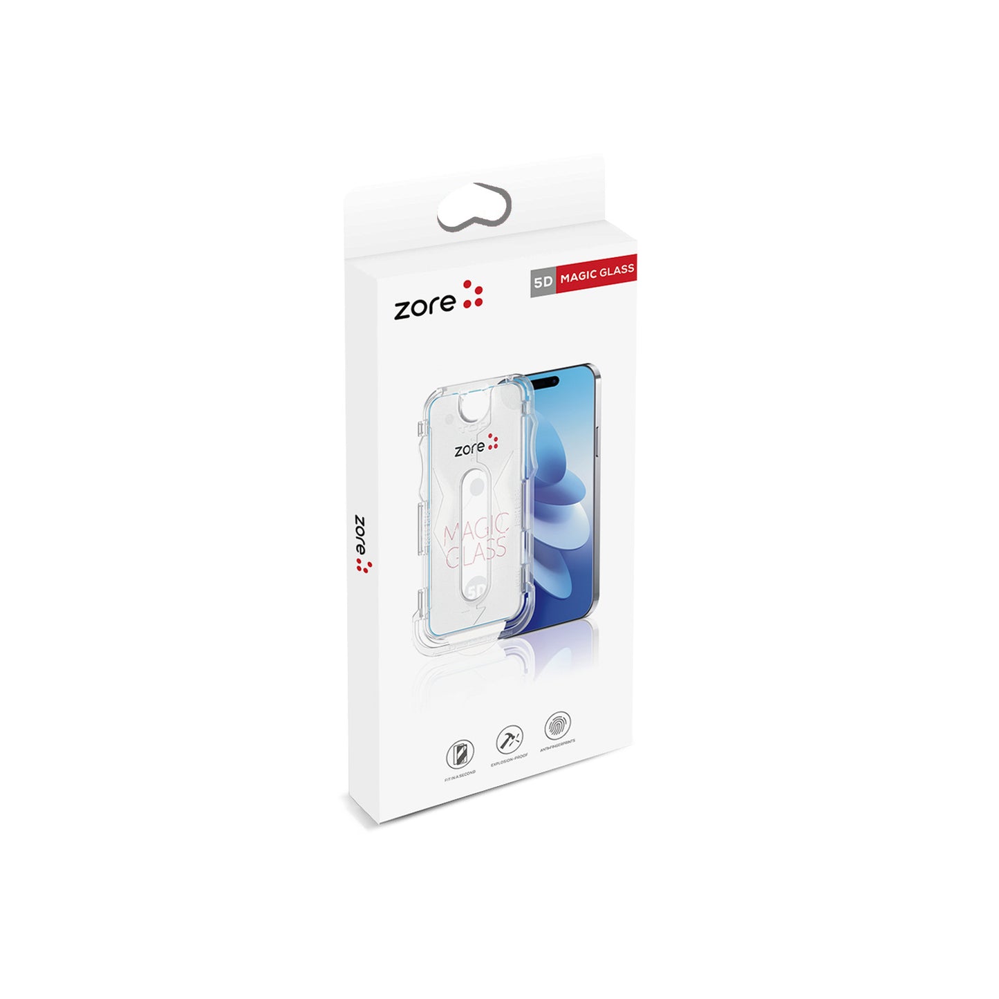 Apple iPhone 15 Zore Kolay Uygulama Aparatlı 5D Magic Glass Cam Ekran Koruyucu Siyah