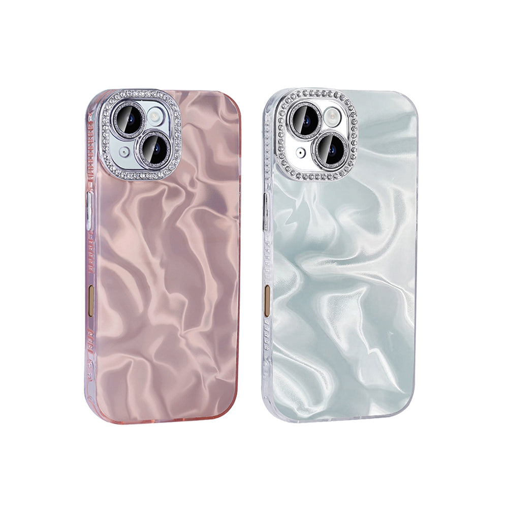 Apple iPhone 16 Kılıf Airbagli Parlak Taş Detay Tasarımlı Zore Esila Kapak Pembe