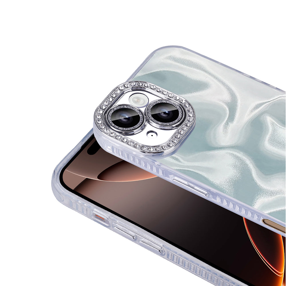 Apple iPhone 16 Kılıf Airbagli Parlak Taş Detay Tasarımlı Zore Esila Kapak Pembe