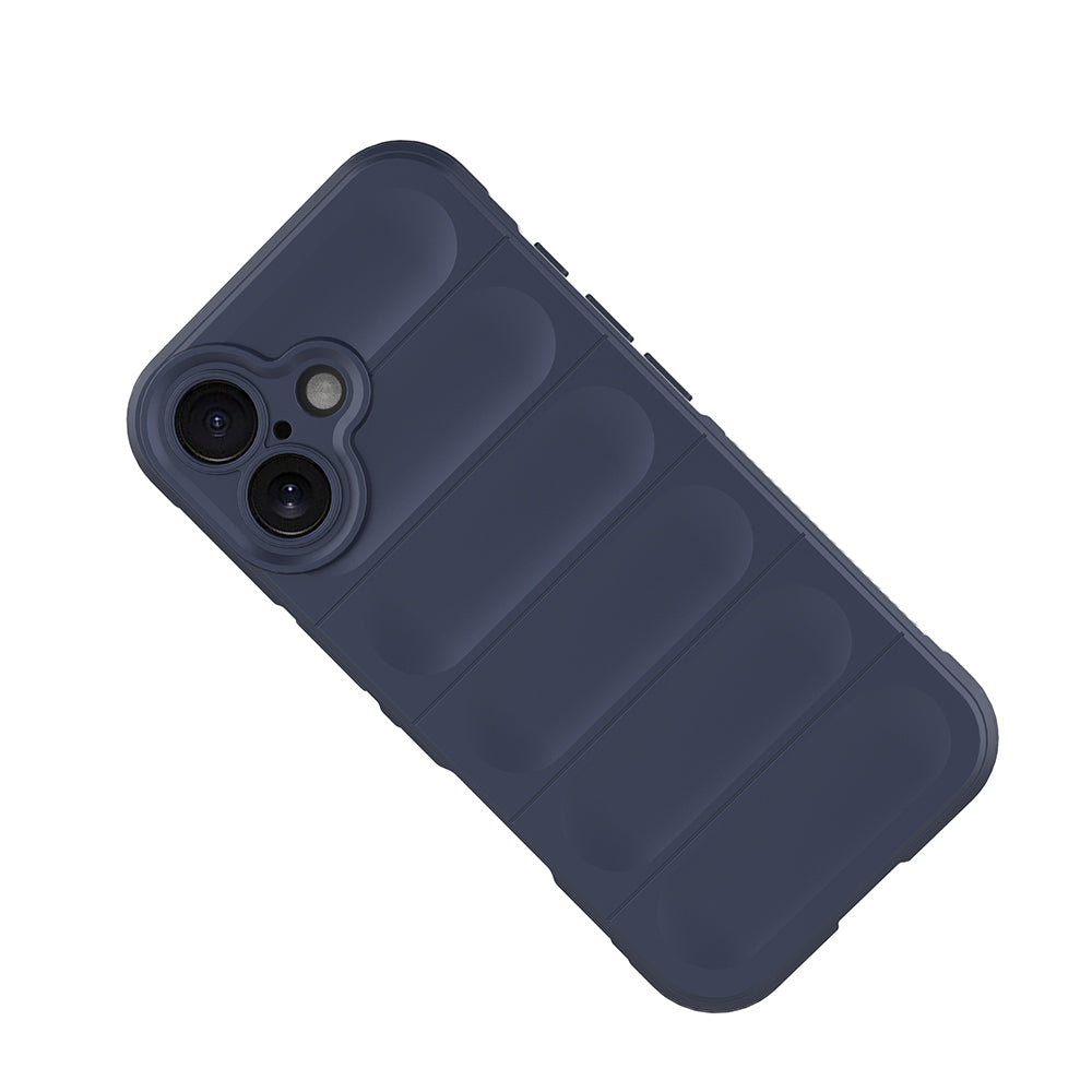 Apple iPhone 16 Kılıf Esnek TPU Oyuklu Arka Yüzey Tasarımlı Zore Etnik Silikon Kapak Lacivert