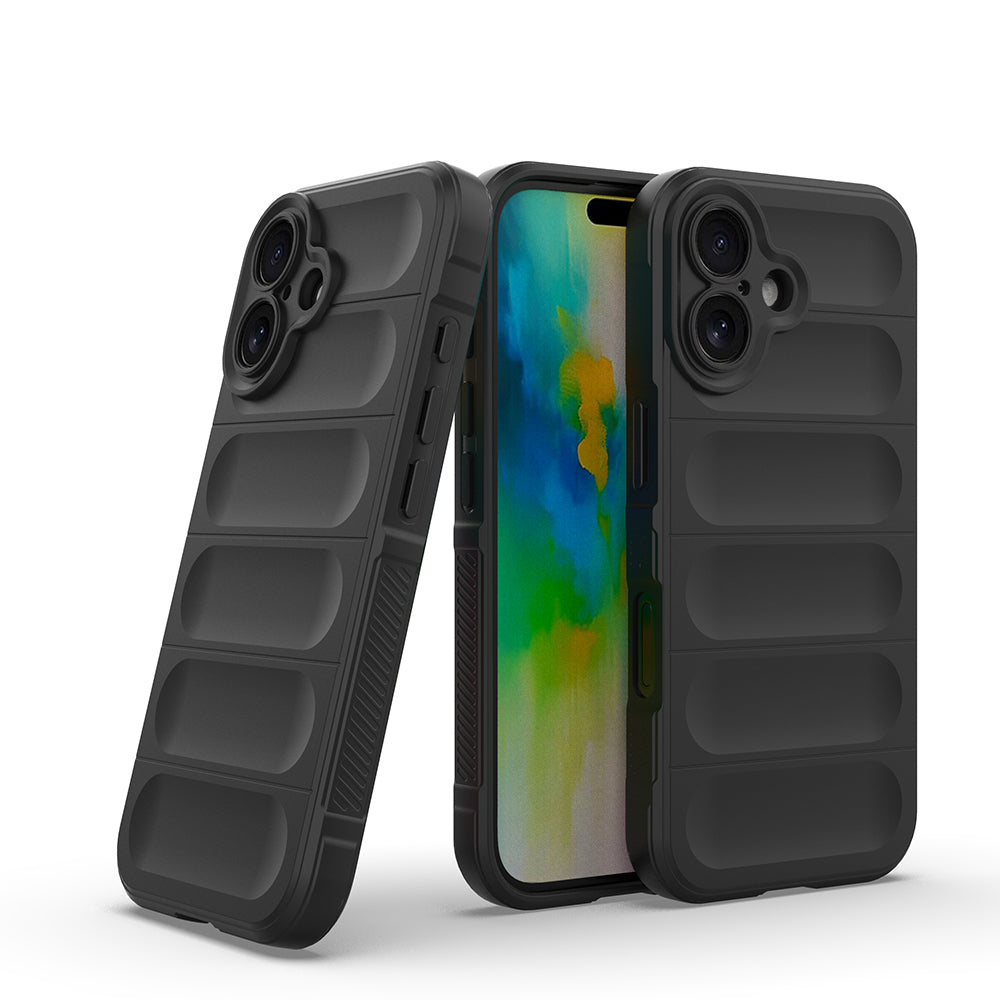 Apple iPhone 16 Kılıf Esnek TPU Oyuklu Arka Yüzey Tasarımlı Zore Etnik Silikon Kapak Lacivert