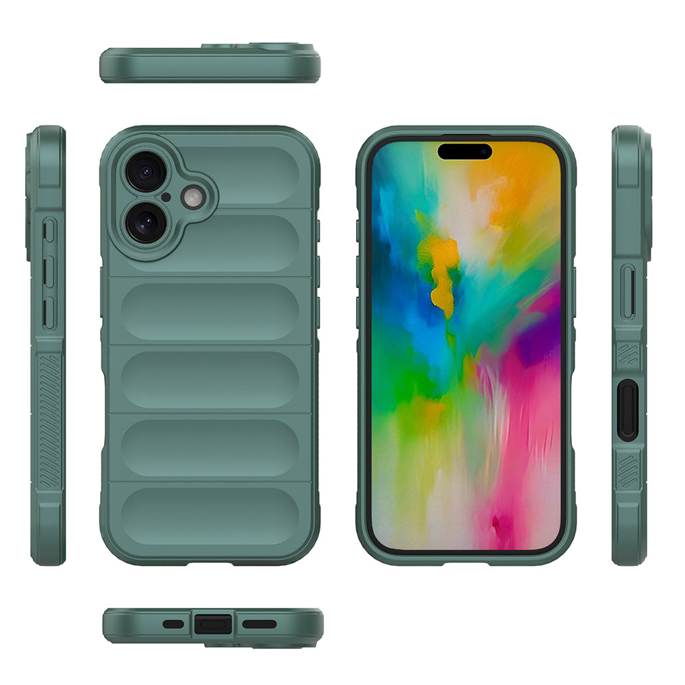 Apple iPhone 16 Kılıf Esnek TPU Oyuklu Arka Yüzey Tasarımlı Zore Etnik Silikon Kapak Lacivert