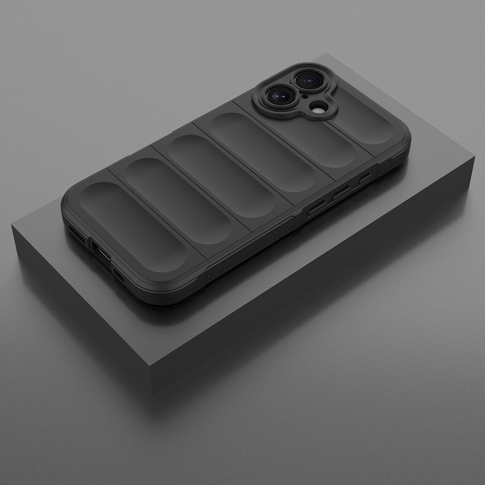 Apple iPhone 16 Kılıf Esnek TPU Oyuklu Arka Yüzey Tasarımlı Zore Etnik Silikon Kapak Siyah