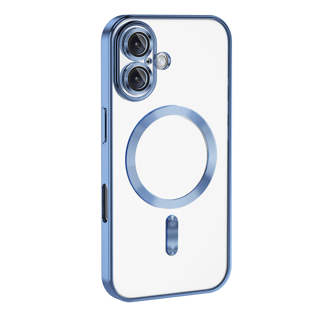 Apple iPhone 16 Kılıf Kamera Korumalı M-safe Wireless Şarj Özellikli Zore Demre Kapak Titanyum