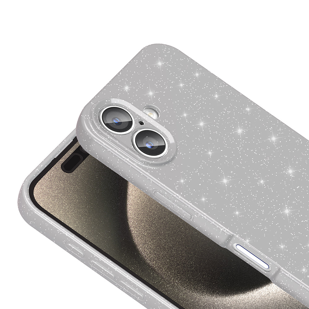 Apple iPhone 16 Kılıf Kamera Korumalı Simli Lüks Zore Koton Kapak Siyah