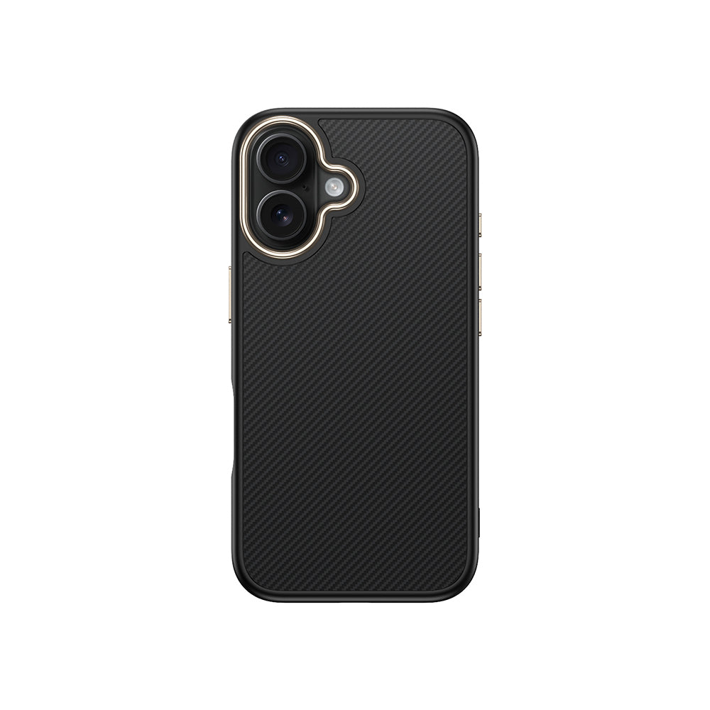 Apple iPhone 16 Kılıf M-safe Şarj Özellikli Karbon Fiber Görünümlü Zore Antina Kapak Siyah