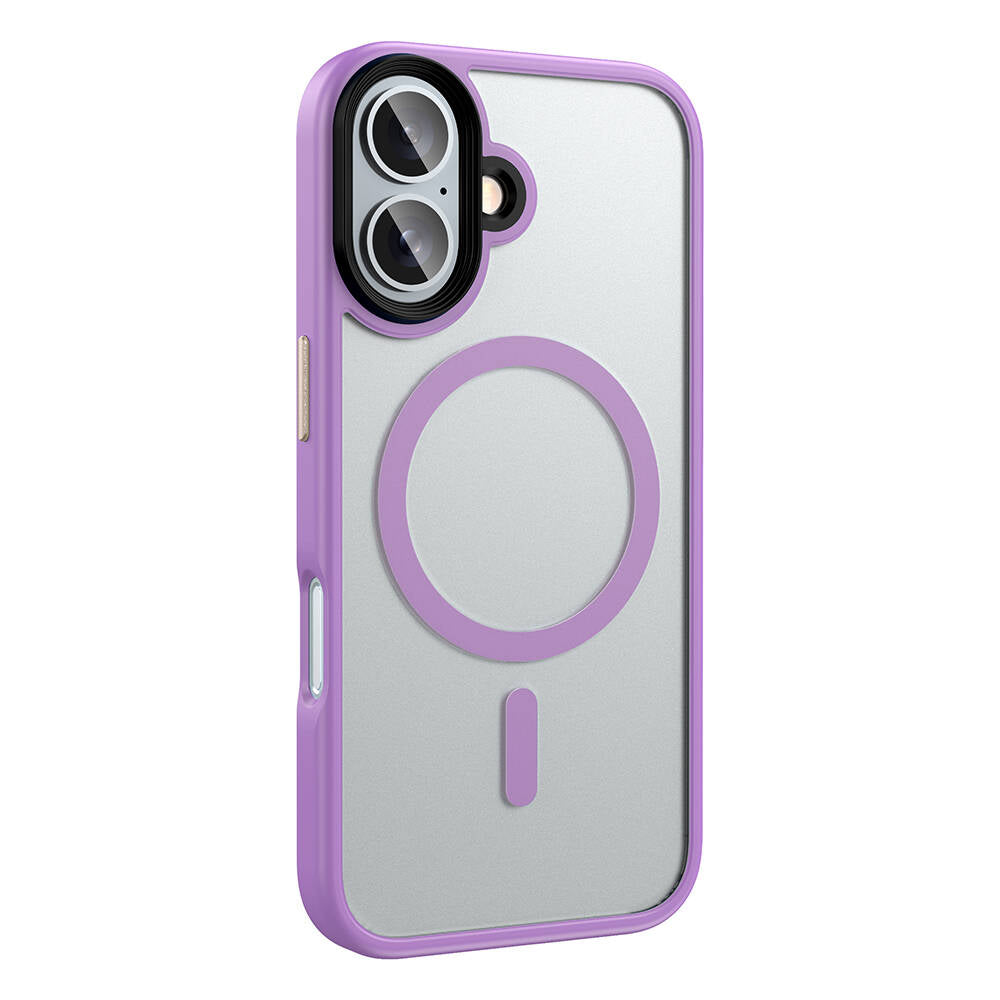 Apple iPhone 16 Kılıf Mat Arka Yüzey Wireless Şarj Özellikli Zore Flet M-safe Kapak Pembe
