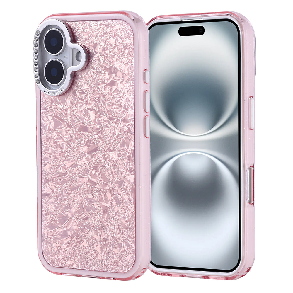 Apple iPhone 16 Kılıf Taşlı Tasarımlı Zore Kapi Kapak Pembe