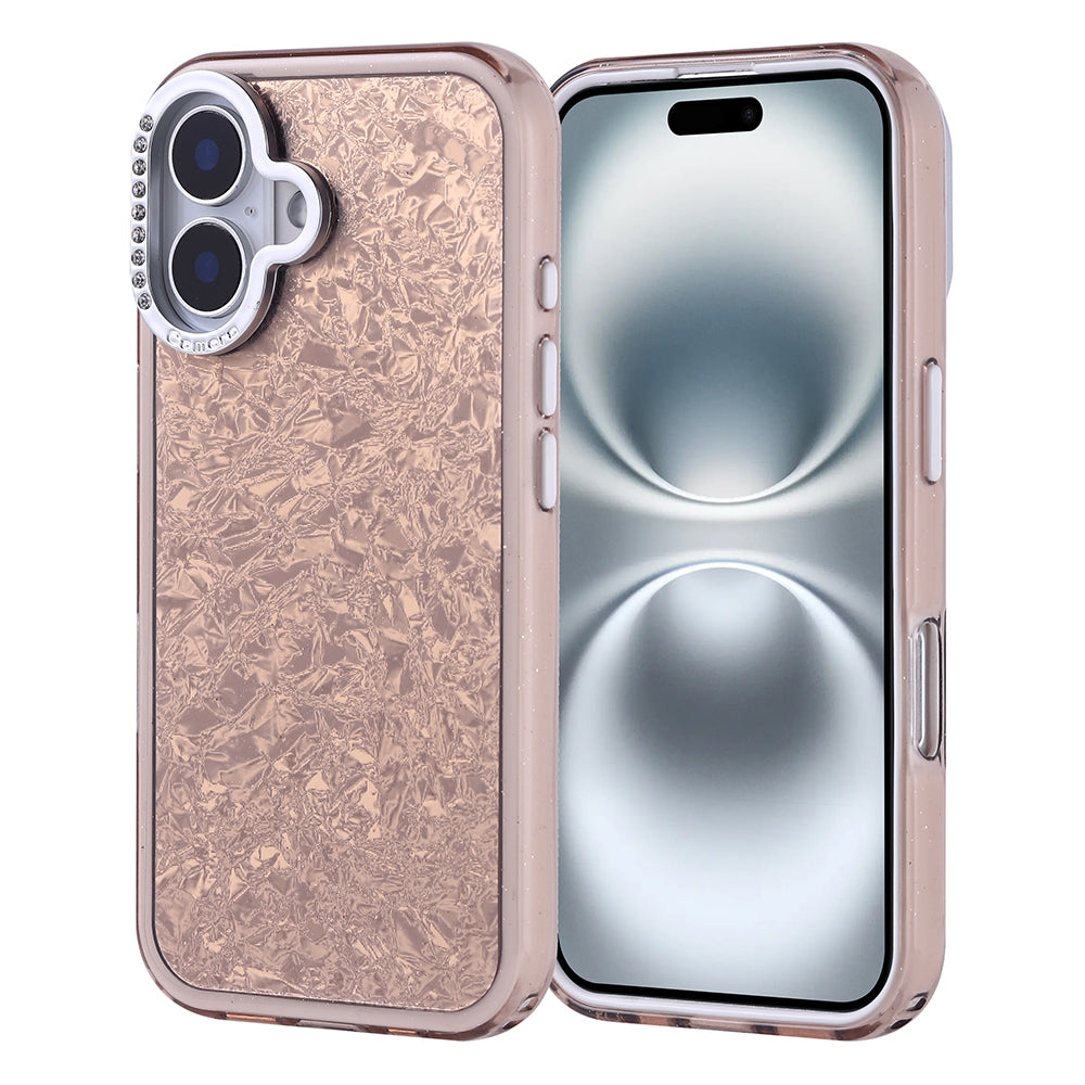 Apple iPhone 16 Kılıf Taşlı Tasarımlı Zore Kapi Kapak Gold