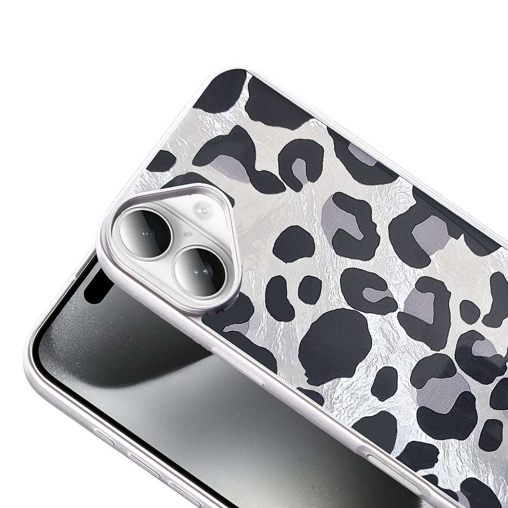 Apple iPhone 16 Plus Kılıf Desenli Zore Mep Kapak Gri Leopar