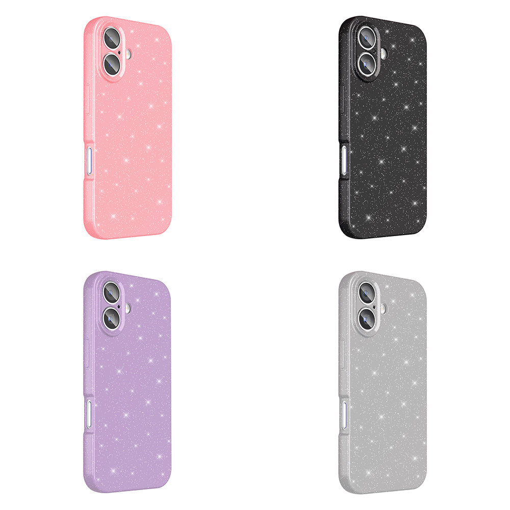 Apple iPhone 16 Plus Kılıf Kamera Korumalı Simli Lüks Zore Koton Kapak Açık Pembe