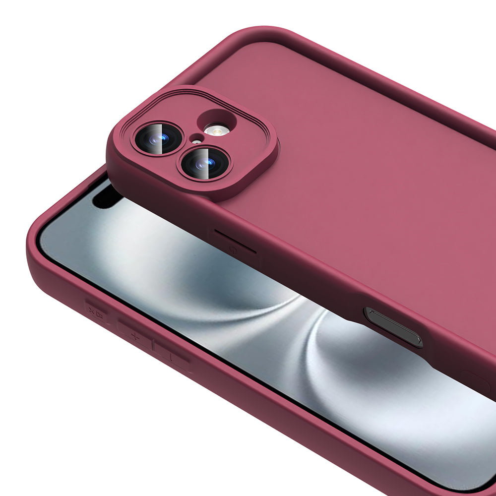 Apple iPhone 16 Plus Kılıf Kamera Korumalı Zore Ananas Kapak Mürdüm
