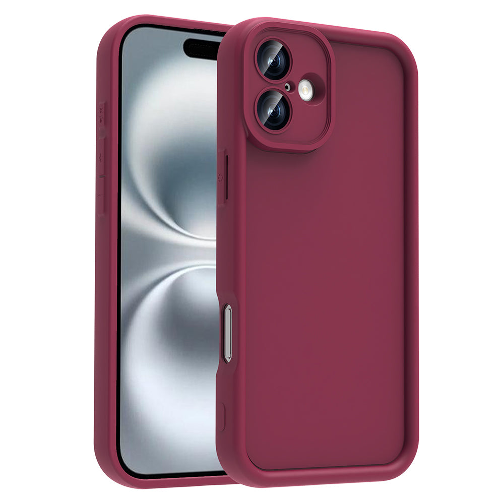 Apple iPhone 16 Plus Kılıf Kamera Korumalı Zore Ananas Kapak Mürdüm