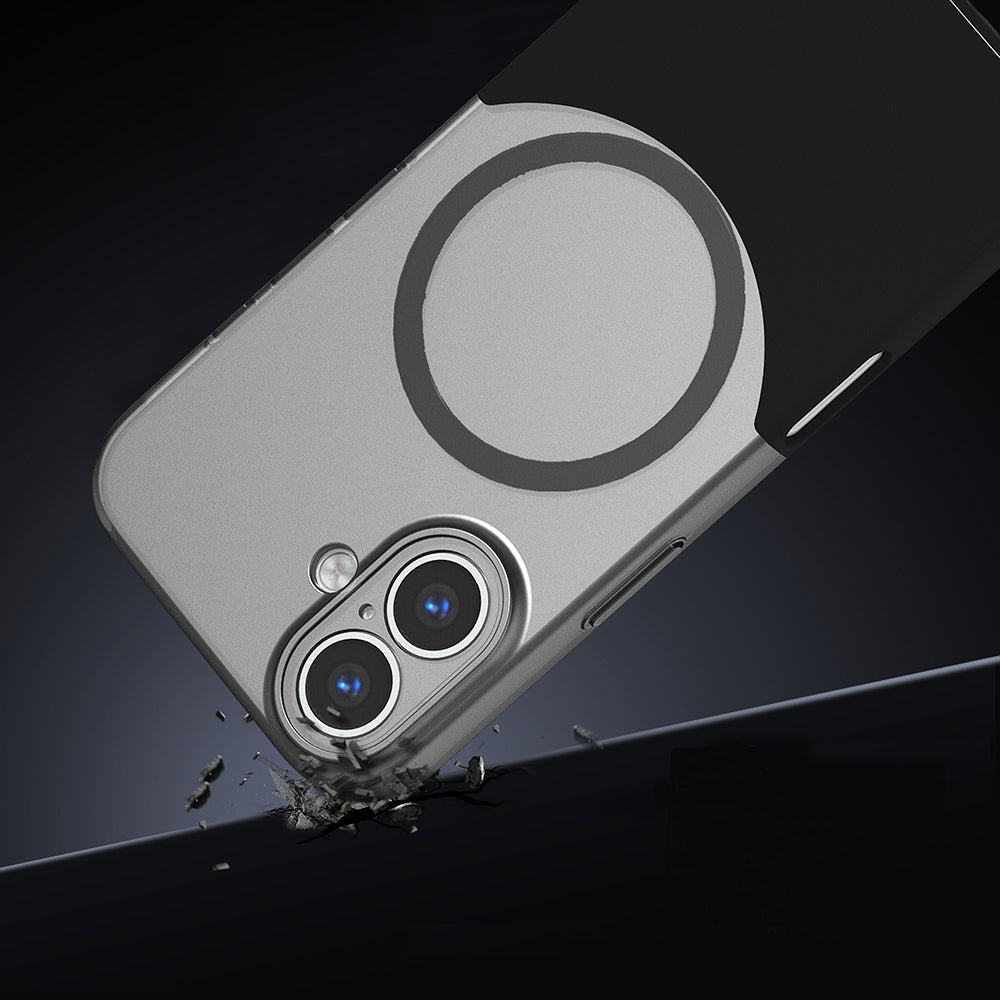 Apple iPhone 16 Plus Kılıf M-Safe Şarj Özellikli Mıknatıslı Zore Duble Kapak Siyah