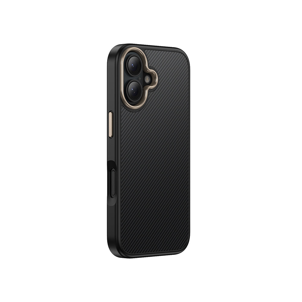 Apple iPhone 16 Plus Kılıf M-safe Şarj Özellikli Karbon Fiber Görünümlü Zore Antina Kapak Siyah-Yeşil