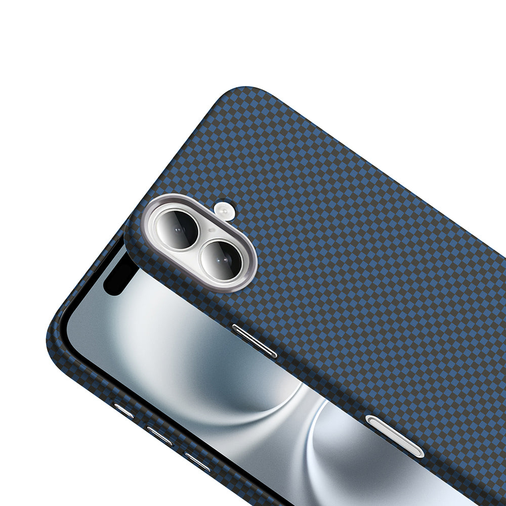 Apple iPhone 16 Plus Kılıf M-safe Şarj Özellikli Karbon Fiber Görünümlü Zore Gros Kapak Siyah