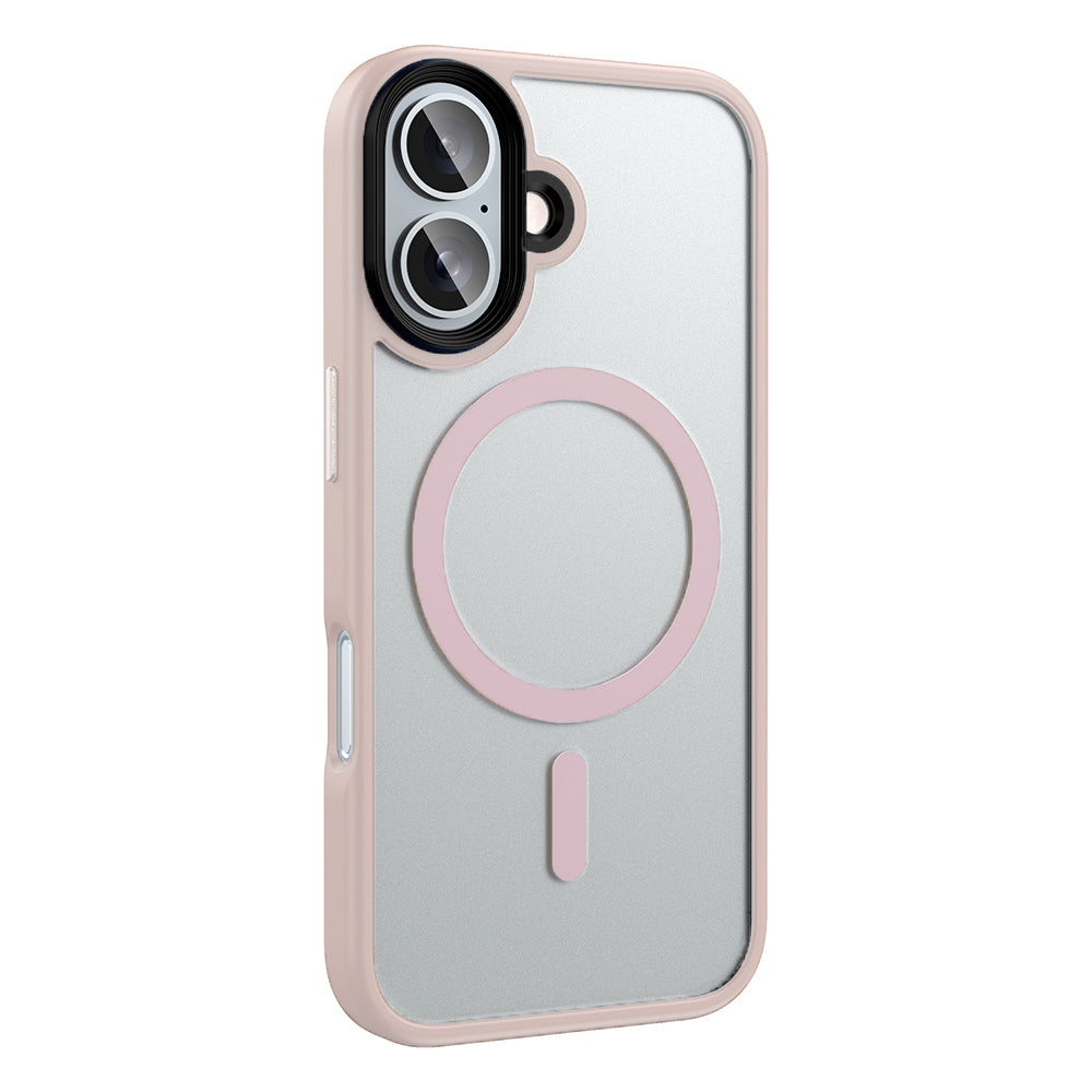 Apple iPhone 16 Plus Kılıf Mat Arka Yüzey Wireless Şarj Özellikli Zore Flet M-safe Kapak Mavi
