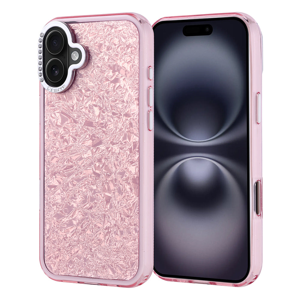 Apple iPhone 16 Plus Kılıf Taşlı Tasarımlı Zore Kapi Kapak Pembe