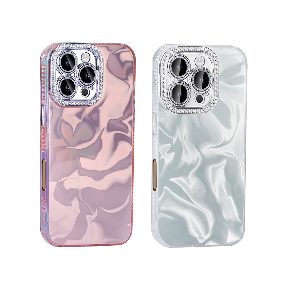 Apple iPhone 16 Pro Kılıf Airbagli Parlak Taş Detay Tasarımlı Zore Esila Kapak Pembe