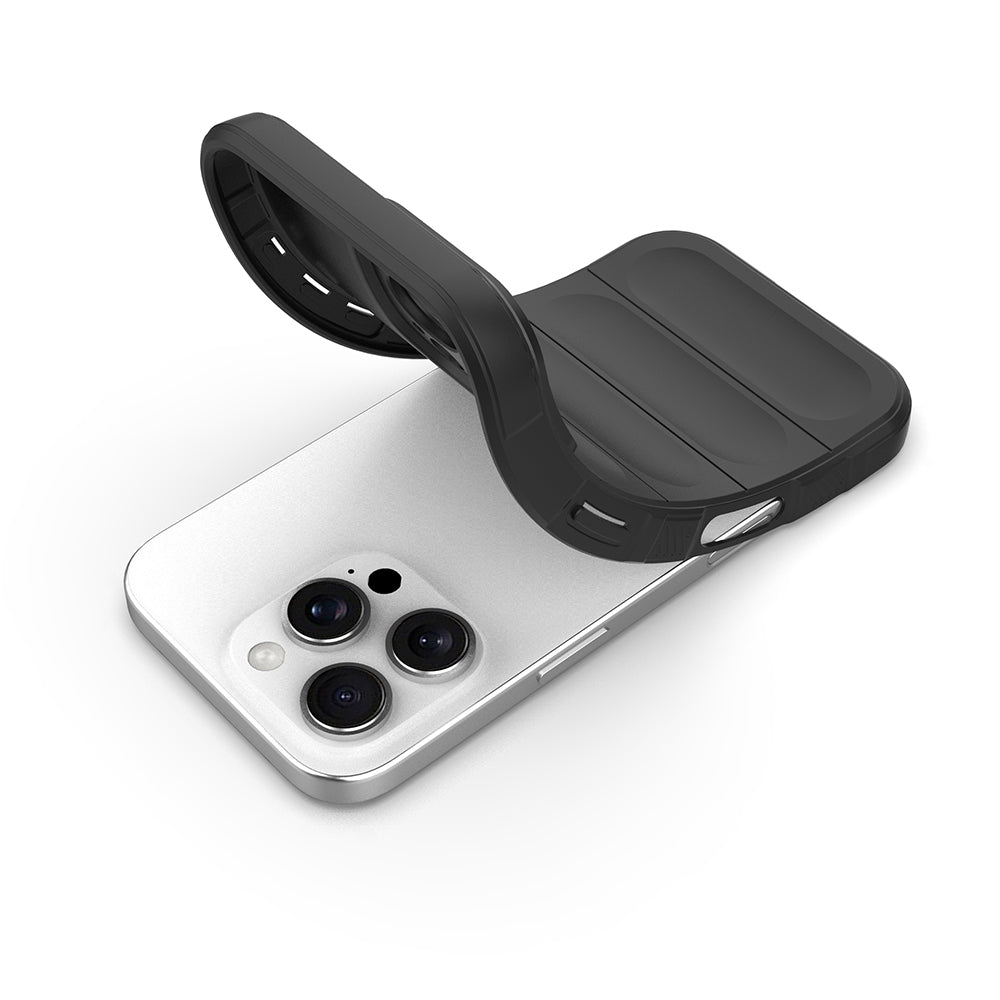 Apple iPhone 16 Pro Kılıf Esnek TPU Oyuklu Arka Yüzey Tasarımlı Zore Etnik Silikon Kapak Koyu Yeşil