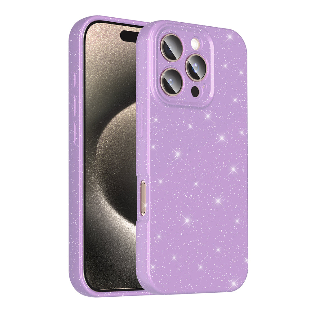 Apple iPhone 16 Pro Kılıf Kamera Korumalı Simli Lüks Zore Koton Kapak Açık Pembe