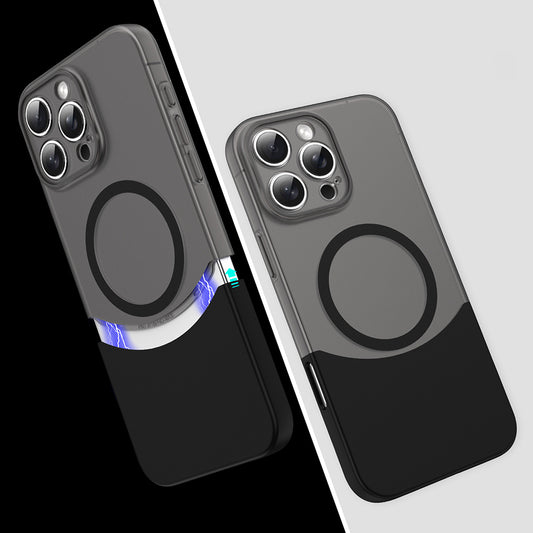 Apple iPhone 16 Pro Kılıf M-Safe Şarj Özellikli Mıknatıslı Zore Duble Kapak Siyah