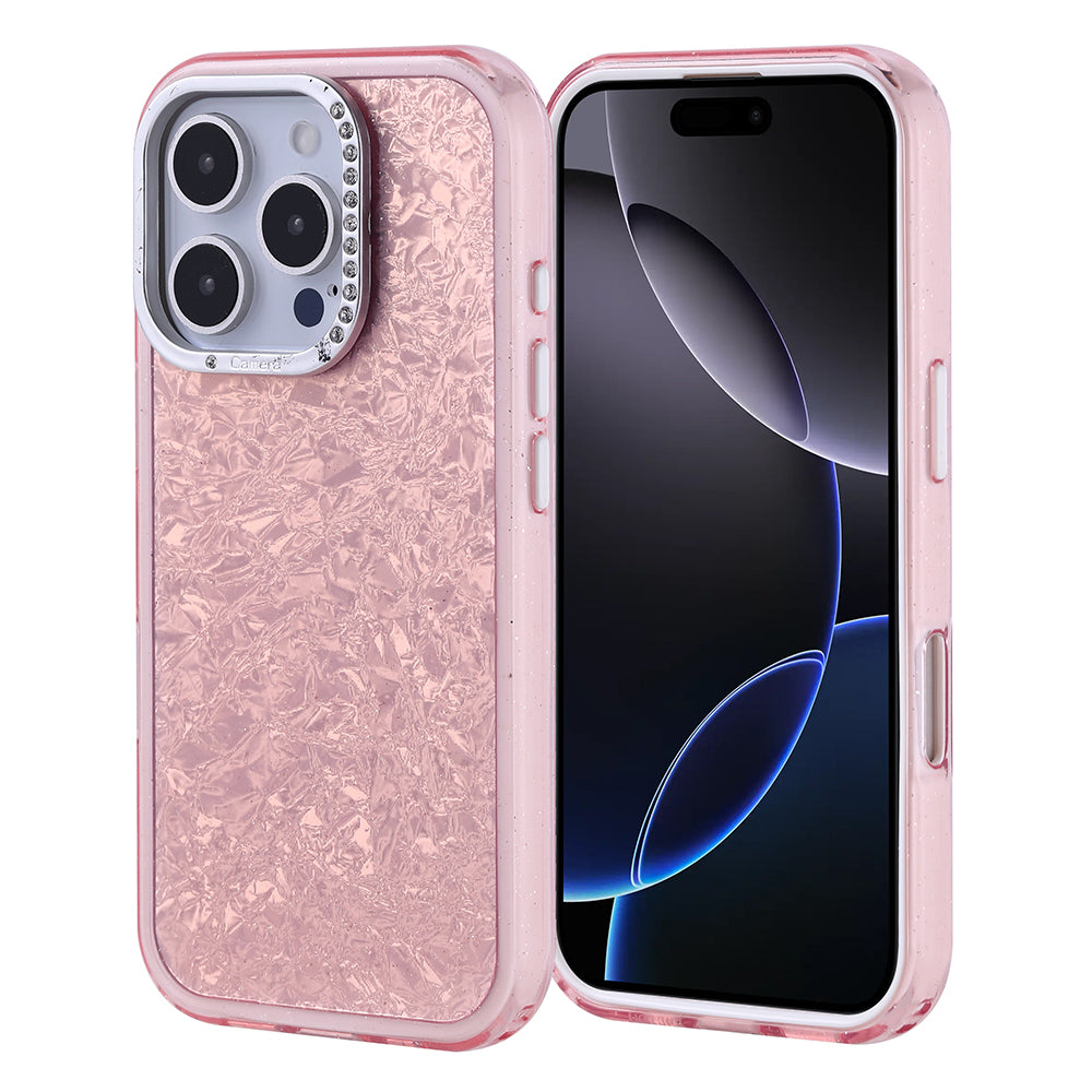 Apple iPhone 16 Pro Kılıf Taşlı Tasarım Zore Kapi Kapak Pembe