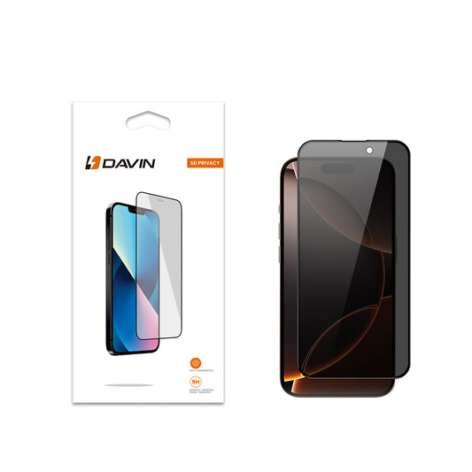 Apple iPhone 16 Pro Max Davin 5D Privacy Cam Ekran Koruyucu Siyah