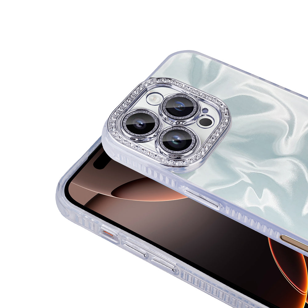 Apple iPhone 16 Pro Max Kılıf Airbagli Parlak Taş Detay Tasarımlı Zore Esila Kapak Pembe