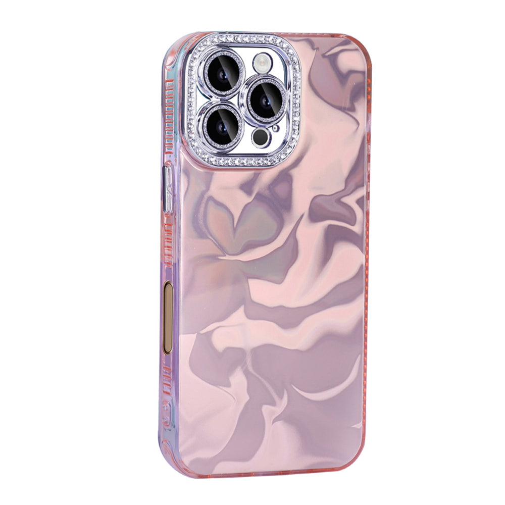 Apple iPhone 16 Pro Max Kılıf Airbagli Parlak Taş Detay Tasarımlı Zore Esila Kapak Pembe