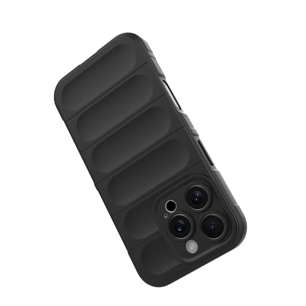 Apple iPhone 16 Pro Max Kılıf Esnek TPU Oyuklu Arka Yüzey Tasarımlı Zore Etnik Silikon Kapak Siyah