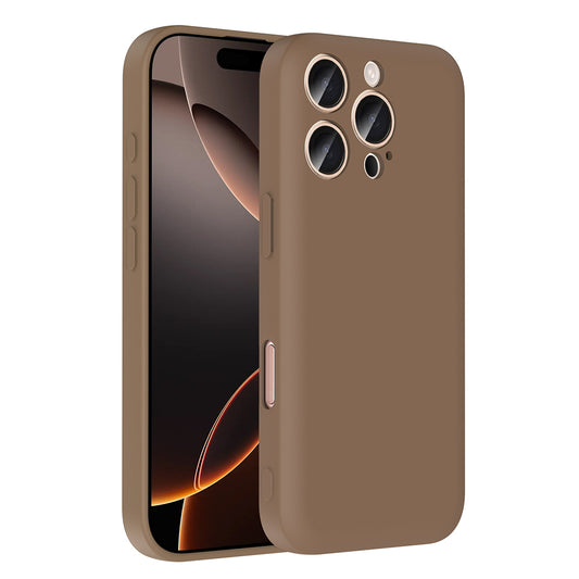 Apple iPhone 16 Pro Max Kılıf Kamera Korumalı Kartlık Hazneli Zore Vitra Kapak Kahverengi