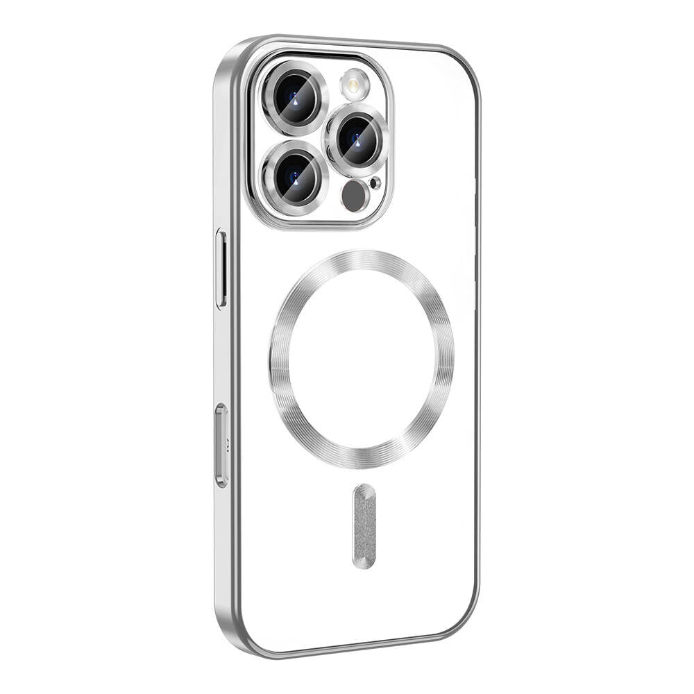 Apple iPhone 16 Pro Max Kılıf Kamera Korumalı M-safe Wireless Şarj Özellikli Zore Demre Kapak Rose Gold