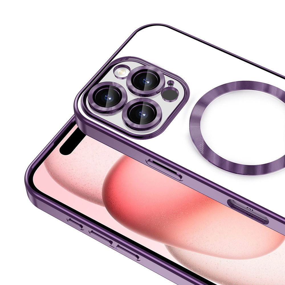 Apple iPhone 16 Pro Max Kılıf Kamera Korumalı M-safe Wireless Şarj Özellikli Zore Demre Kapak Titanyum