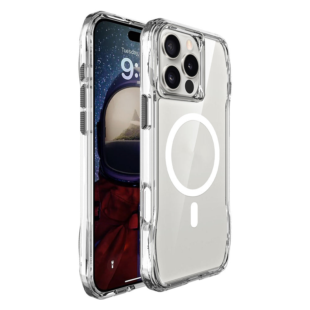 Apple iPhone 16 Pro Max Kılıf M-safe Şarj Özellikli Airbagli Şeffaf Zore İncek Kapak Şeffaf