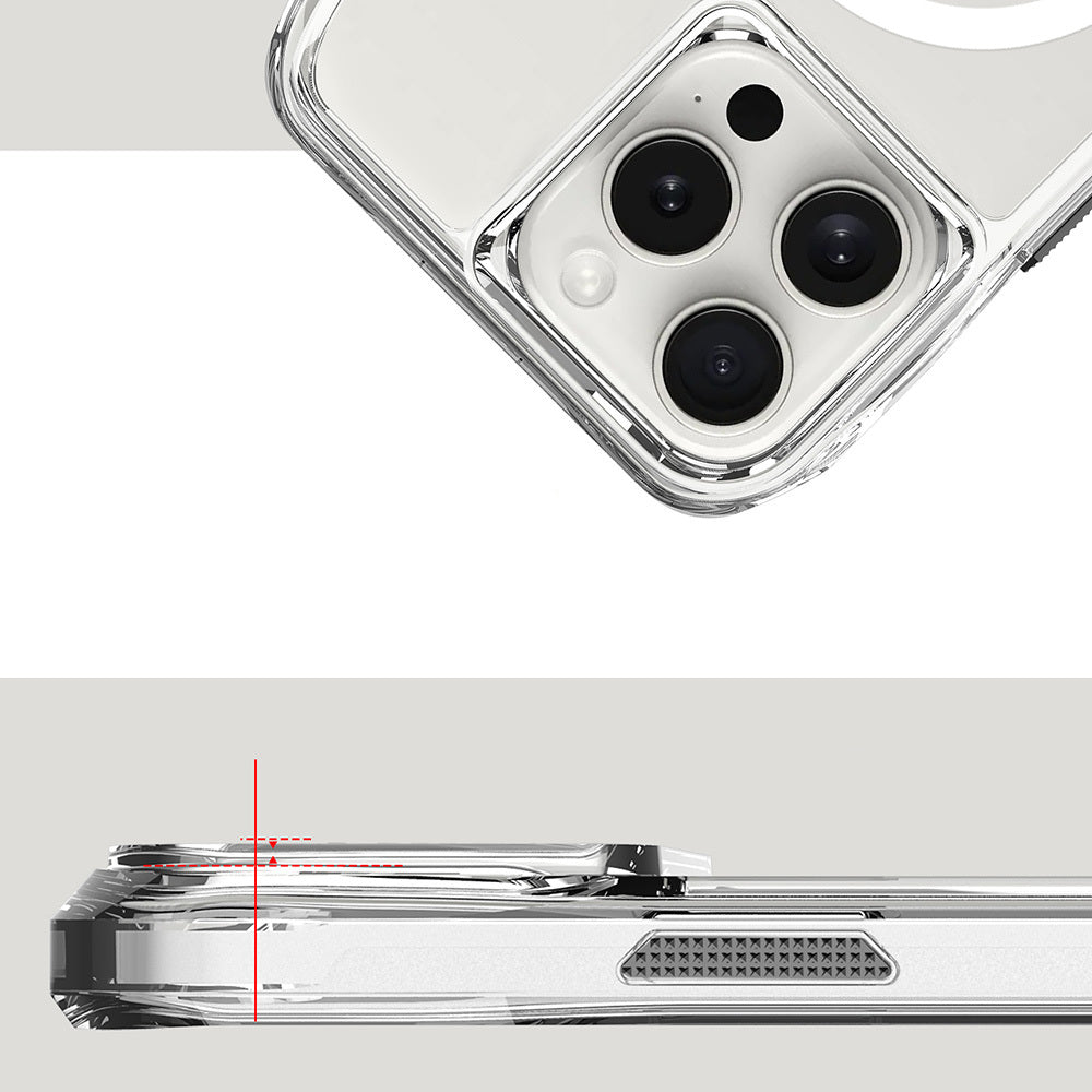 Apple iPhone 16 Pro Max Kılıf M-safe Şarj Özellikli Airbagli Şeffaf Zore İncek Kapak Şeffaf