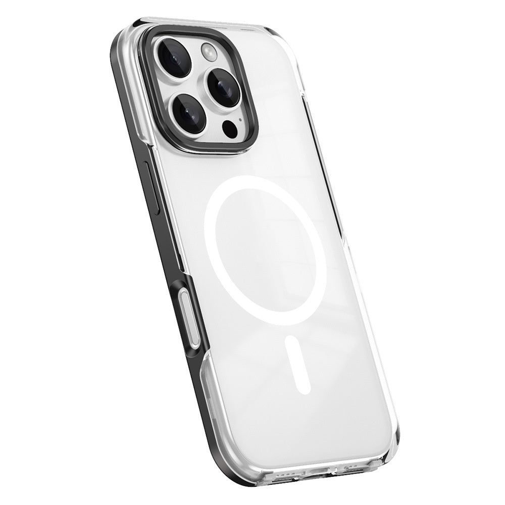 Apple iPhone 16 Pro Max Kılıf M-safe Şarj Özellikli Çıkarılabilir Arka Yüzeyli Zore Polar Kapak Siyah