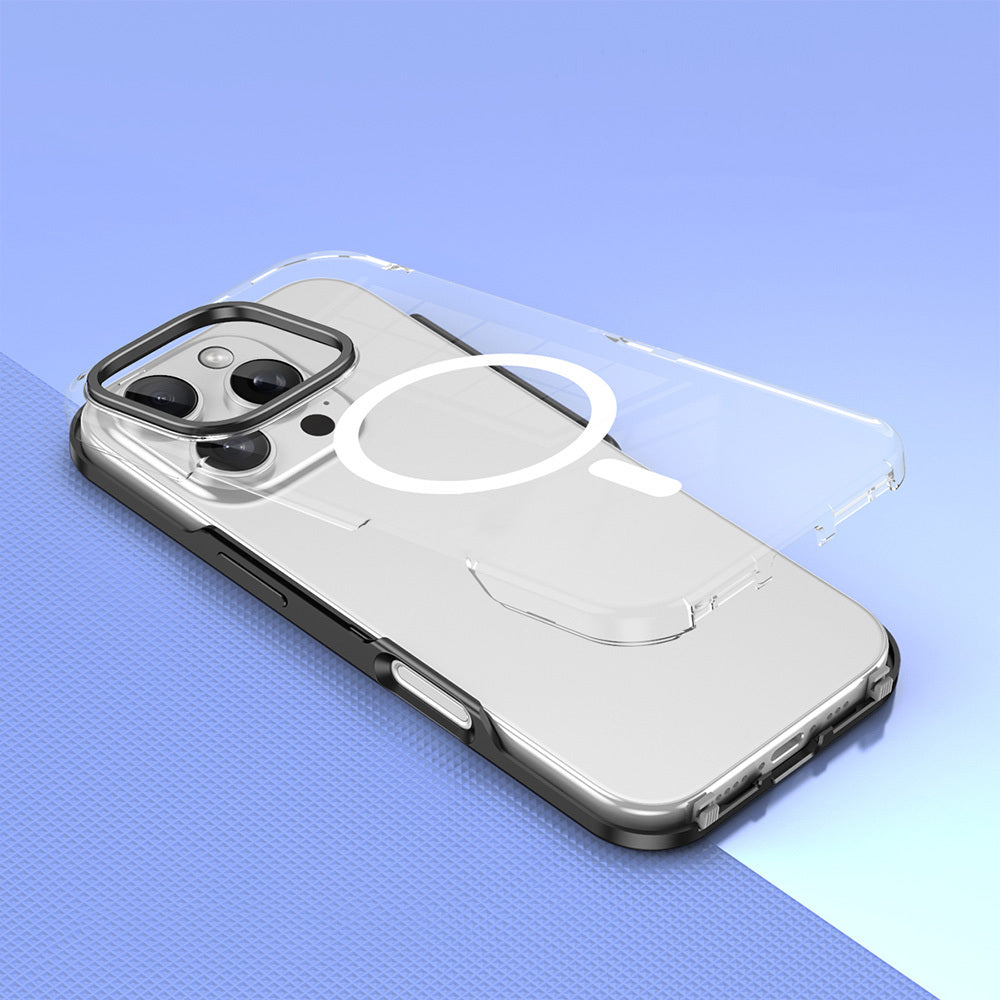 Apple iPhone 16 Pro Max Kılıf M-safe Şarj Özellikli Çıkarılabilir Arka Yüzeyli Zore Polar Kapak Gold