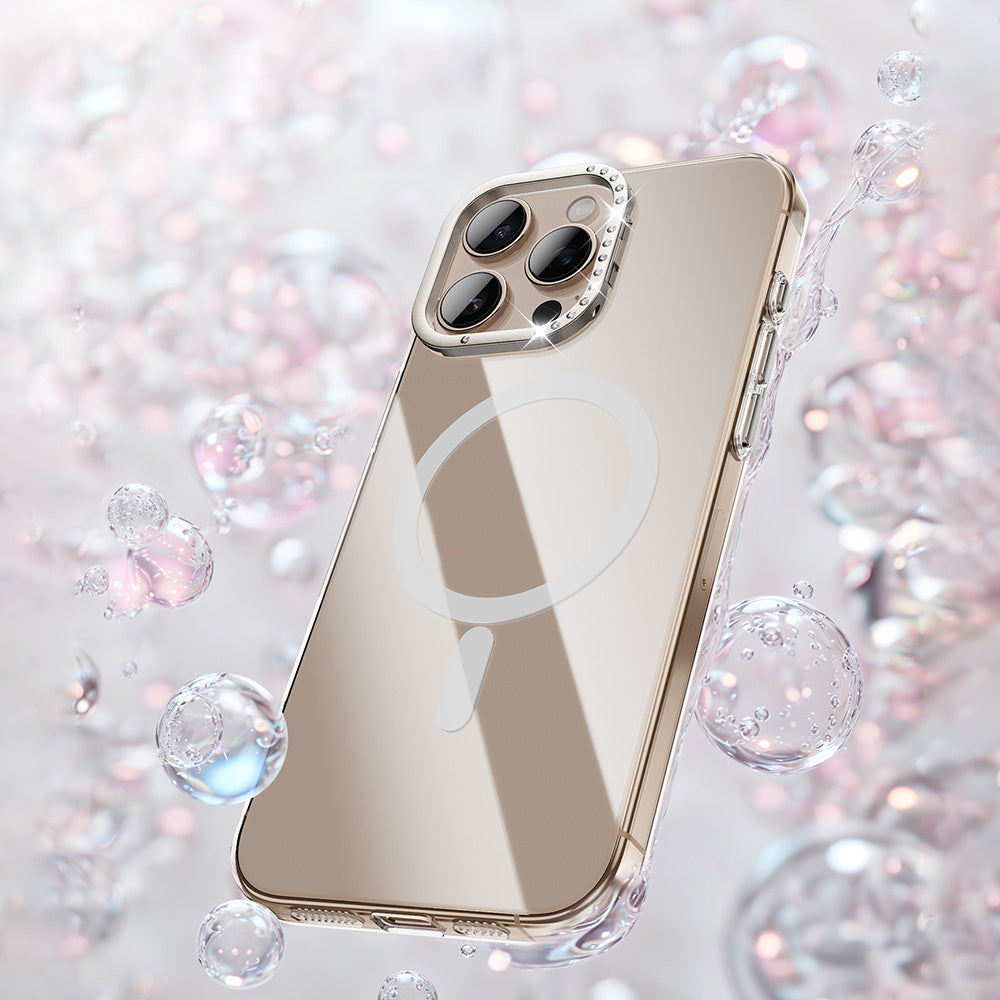 Apple iPhone 16 Pro Max Kılıf M-safe Şarj Özellikli Kamera Standlı Zore Estop Kapak Gold